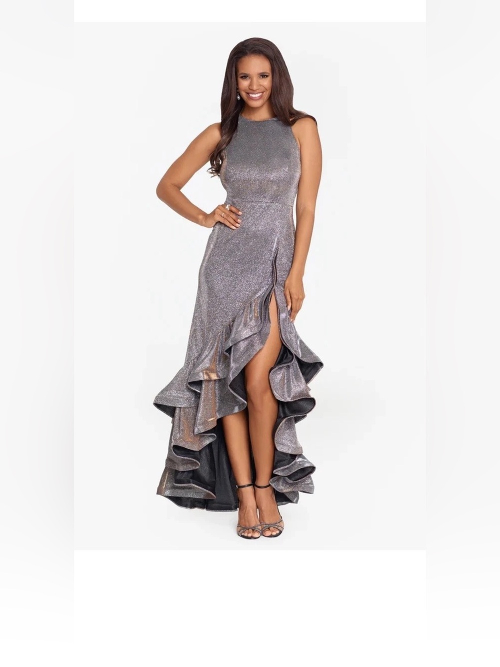 Betsy & Adam Galaxy Glitter Gown Black/Copper Size 10.  NWT
$299